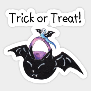 Blue Trick or Keet (With Text) Sticker